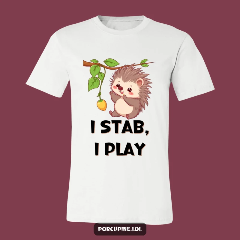 Funny Kawaii Porcupine T-Shirt: Playful Prickles Tee for Humorous Gifts