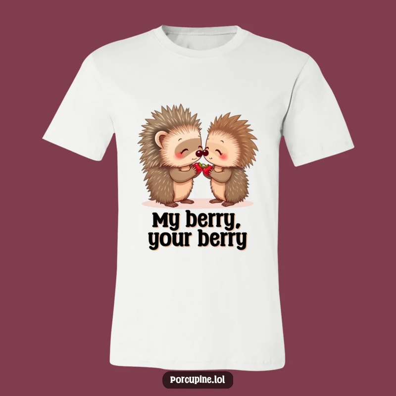 Funny Porcupine Berry Share T-Shirt: Cute Sharing Animal Tee Gift