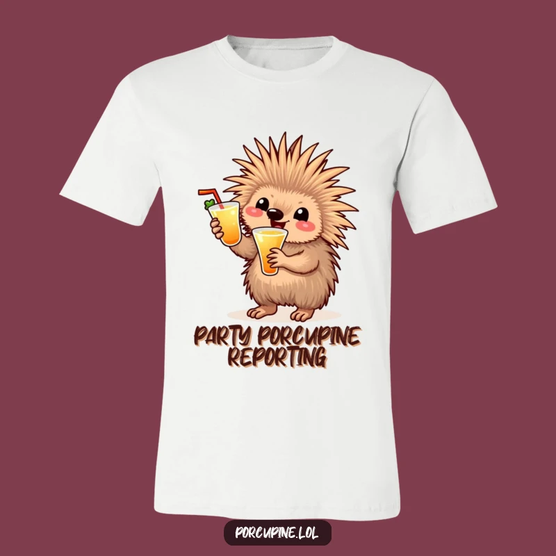 Funny Cocktail Porcupine T-Shirt: Party On with Hilarious Style!