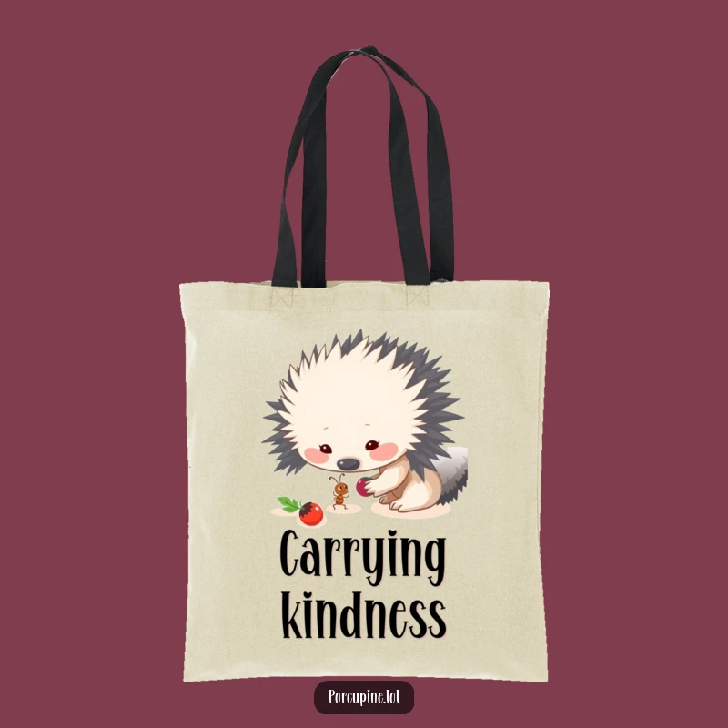 Funny Sharing Porcupine Tote Bag - Carry Kindness & Humor