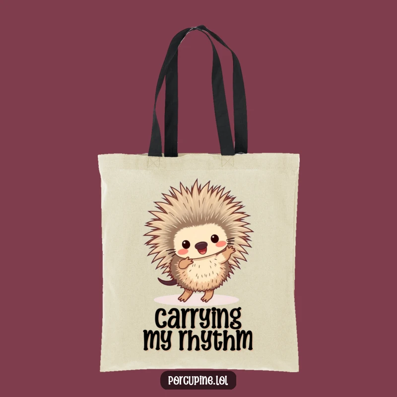 Funny Dancing Porcupine Tote Bag: Carry your Laughs with this Prickly Pal!