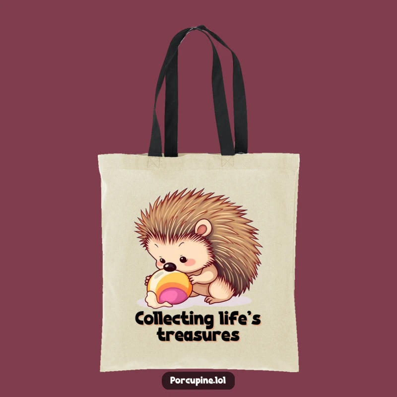 Funny Seashell Porcupine Tote Bag: Carry Your Treasures Hilariously!