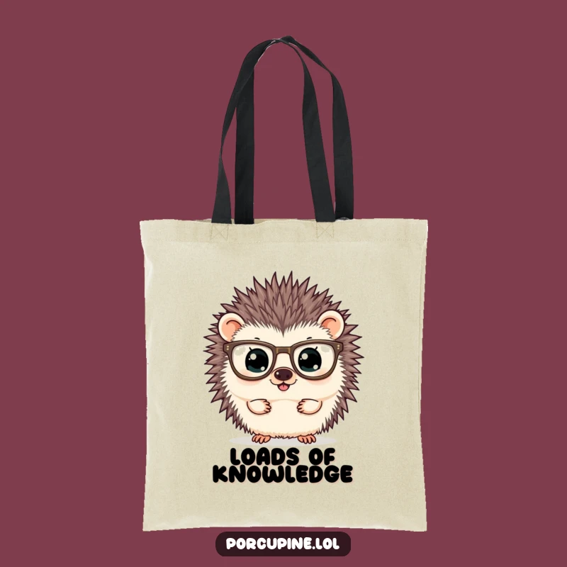 Funny Curious Porcupine Tote Bag: Carry Your Curiosity Everywhere