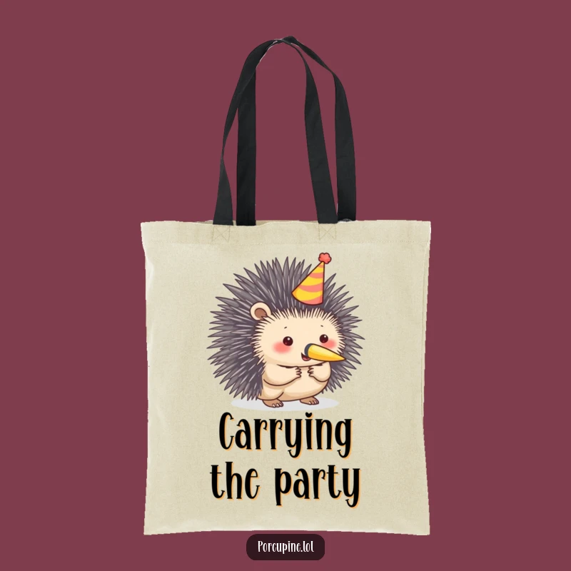 Funny Porcupine Party Tote Bag: Carry Your Celebration Everywhere!
