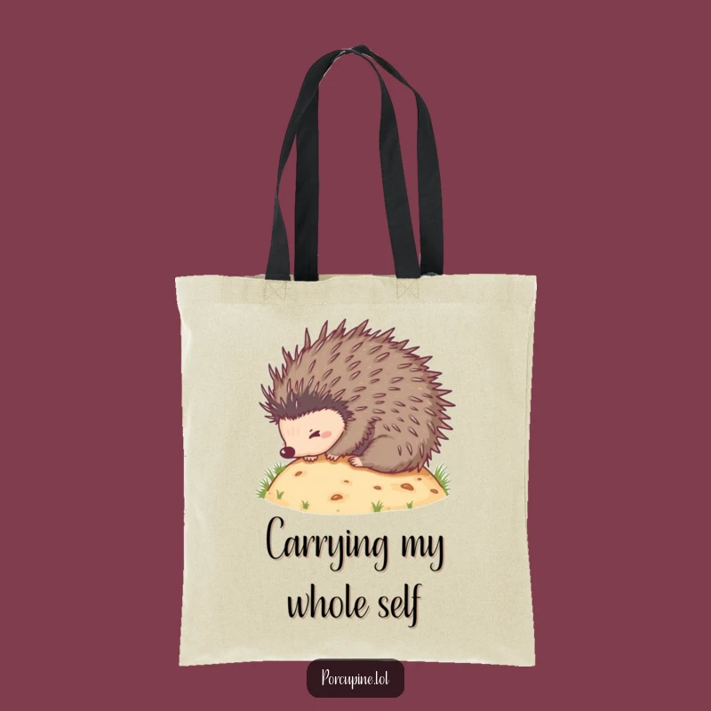 Funny Porcupine Rolling Tote Bag - Whimsical Prickly Carry-All Gift