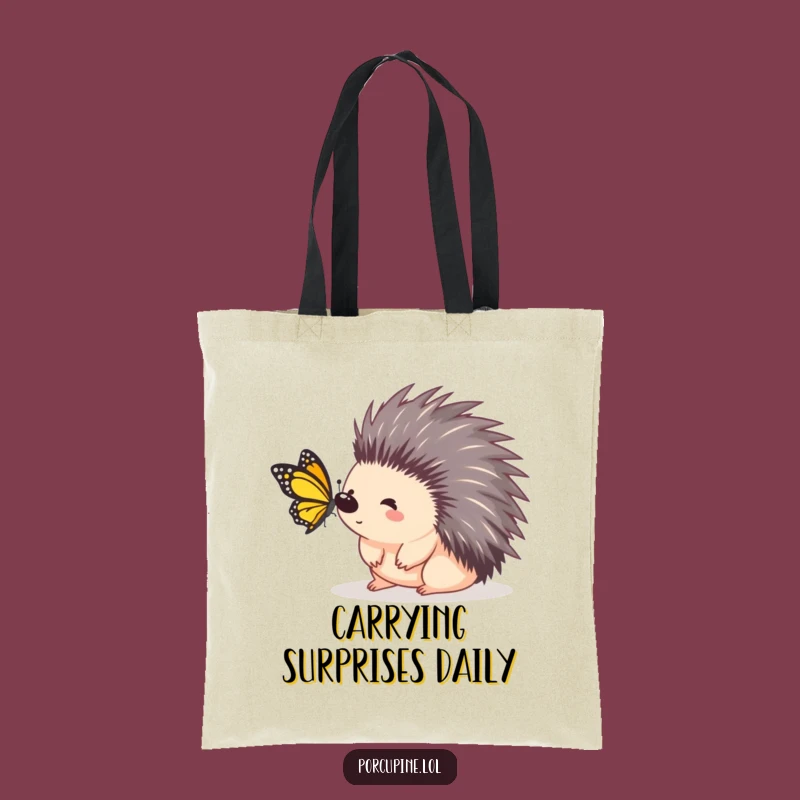 Funny Porcupine Surprise Tote Bag: Carry Your Unexpected Moments!