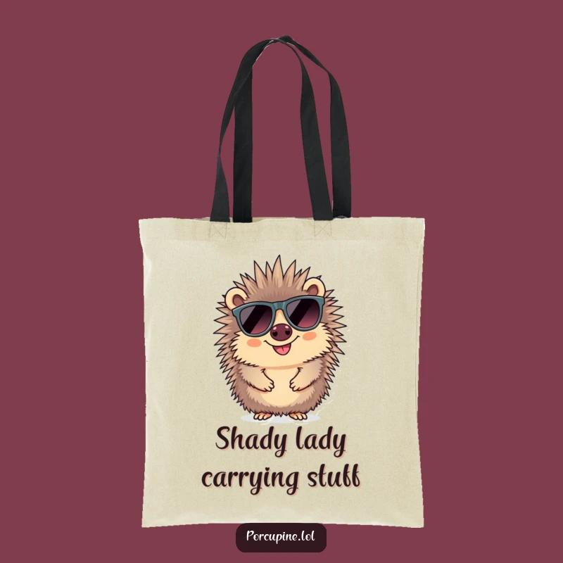 Funny Sunglasses Porcupine Tote Bag: Carry Your Cool Hilariously!