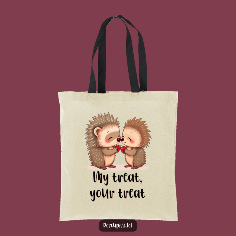Funny Porcupine Berry Share Tote Bag: Carry Kindness Everywhere Gift