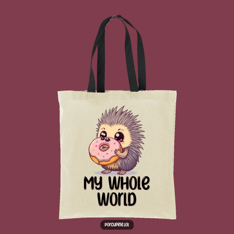 Charming Funny Porcupine Donut Tote Bag: Carry Your Treats and Smiles