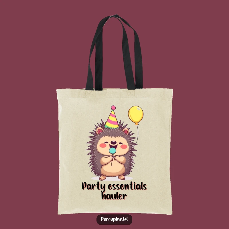 Party Essential Funny Porcupine Balloon Pop Tote Bag for Celebration Gear