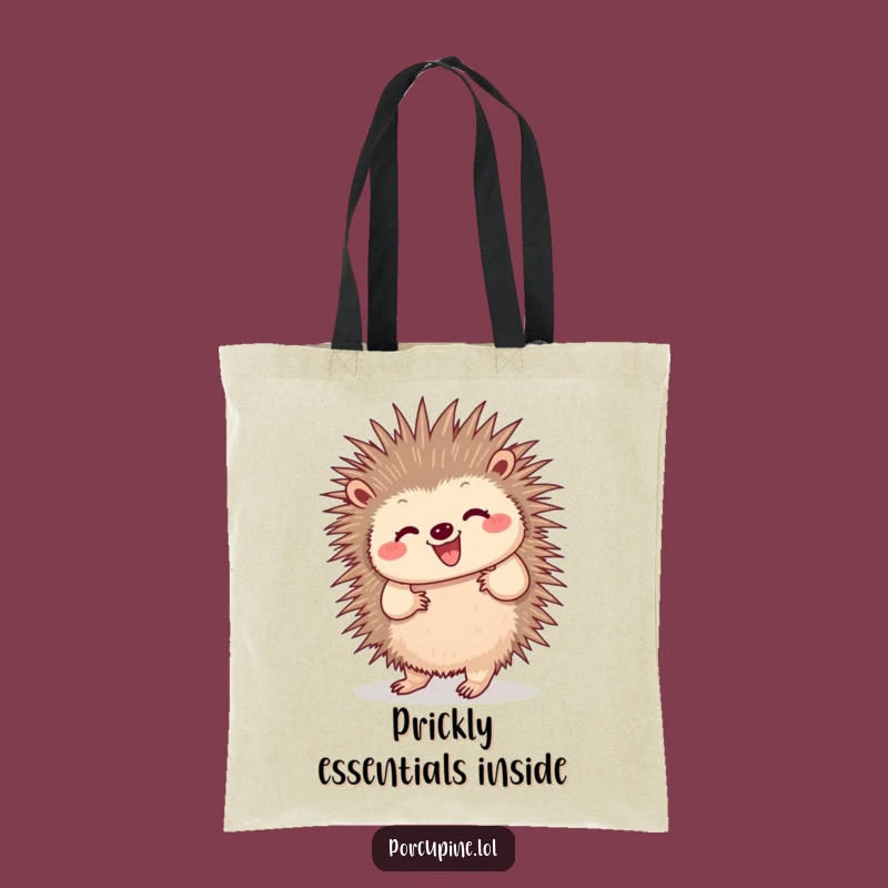 Funny Dancing Porcupine Tote Bag: Carry Your Rhythm with Wiggling Quill Style