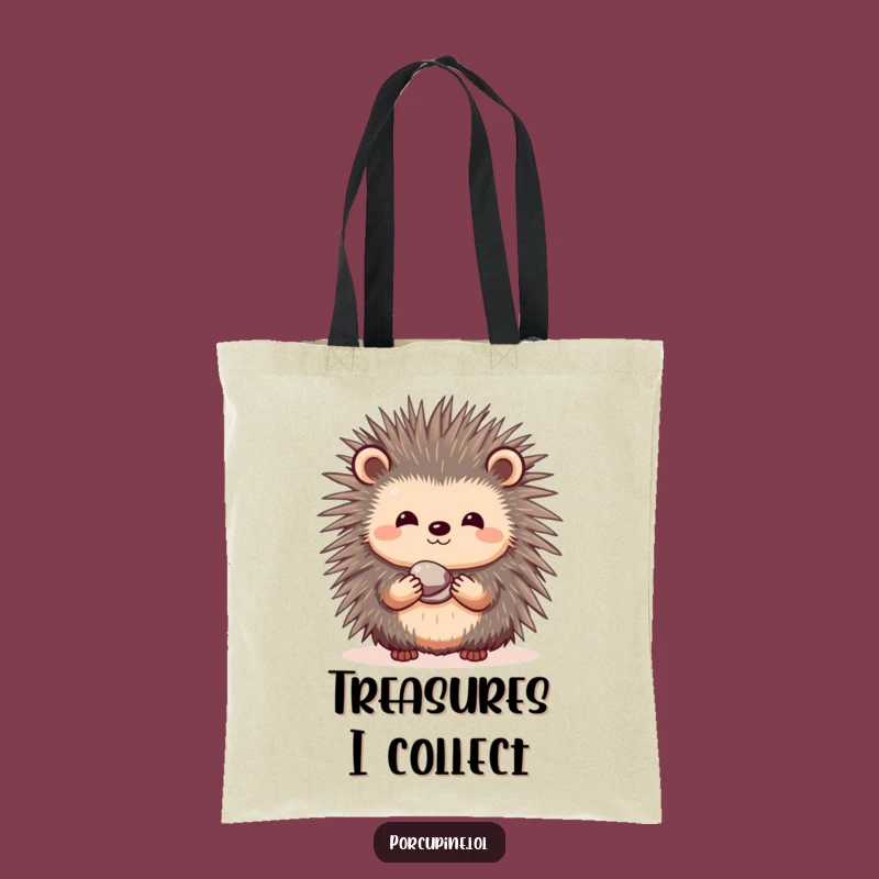 Funny Porcupine Shy Gift Tote Bag - Whimsical Prickly Offering Bag Gift
